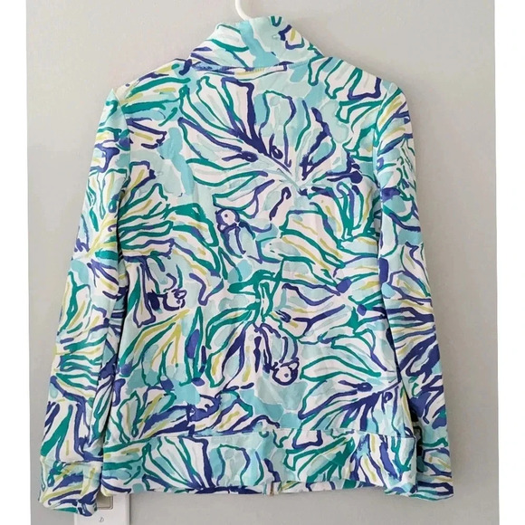 Lilly Pulitzer Reagan Zip Up in Pool Blue Stay Cool - Picture 8 of 8